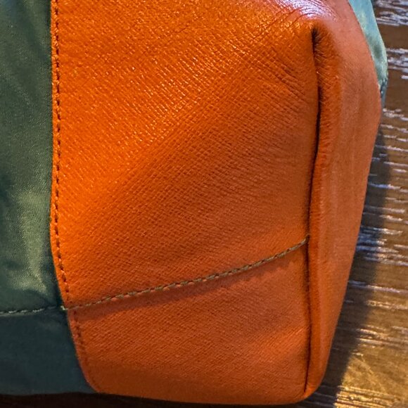 Tory Burch Penn Tote Bag in Teal & Tan - Picture 14 of 16